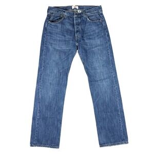Levi's 501 Original Fit Mens Blue Denim Jeans 33x32 Button Fly Straight Y2K